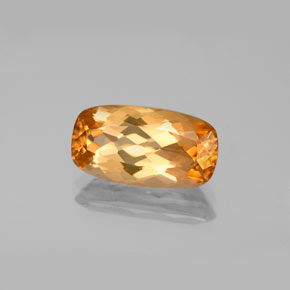 3.41 ct Orange Imperial Topaz Stone, Natural Imperial Topaz in Cushion-Cut Shape for Sale