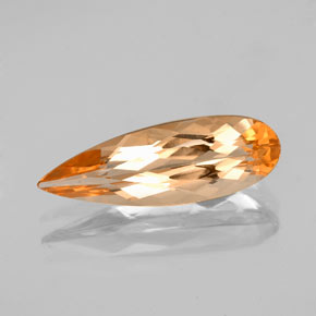 Tiger Orange Imperial Topaz Gem - 2.5ct Pear Facet (ID: 346639)