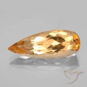 19,9 x 7,8mm birnenschliff oranger Imperial Topas aus Brasilien, Gewicht von 6,01 ct, natürlicher Edelstein in VVS Reinheit, 1 Stück birnenschliff Imperial Topas - Farbe: Mittelorange, Mohs-Härte von 8 Geeignet für den täglichen Gebrauch im Schmuck, Photo A