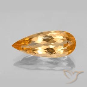 18,1 x 7,5mm oranger Imperial Topas im Birnen Schliff aus Brasilien, Gewicht 5,41 ct, Garantiert echter Edelstein in VS Reinheit, 1 Stück Imperial Topas - die Farbe ist Intensives Orange, Mohs-Härte von 8 Geeignet für den täglichen Gebrauch im Schmuck, Photo A