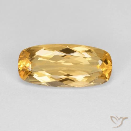 3,96 ct kissenschliff Imperial Topas aus Brasilien, Größe: 15 x 6,9mm, Reinheit: VVS, Garantiert echter Edelstein, 1 Stück Imperial Topas in Gold-orange Farbe, Mohs-Härte von 8 Geeignet für den täglichen Gebrauch im Schmuck, Photo A
