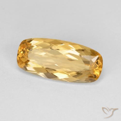 3.96 ct Golden Imperial Topaz Stone, Natural Imperial Topaz in Cushion-Cut Shape for Sale
