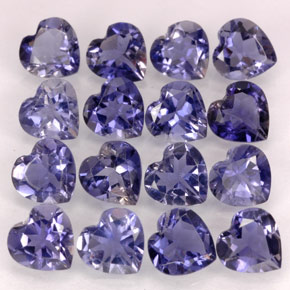 5.95 ct Blue Iolite Gemstone, Iolite Gem in Heart Facet Shape for Sale.