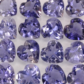5.95 ct Blue Iolite Stone, Natural Iolite in Heart Facet Shape for Sale