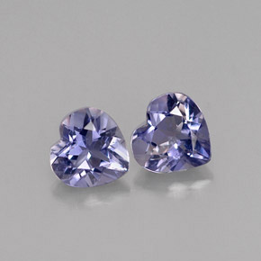 0.72 ct Blue Iolite Gemstone, Iolite Gem in Heart Facet Shape for Sale.