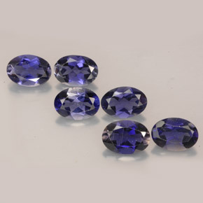 3.43 ct Blue Iolite Gemstone, Iolite Gem in Oval Facet Shape for Sale.