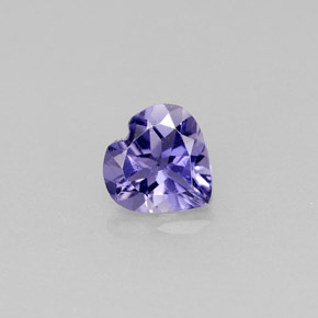 0.58 ct Violet Iolite Gemstone, Iolite Gem in Heart Facet Shape for Sale.