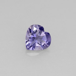 0.58 ct Violet Iolite Stone, Natural Iolite in Heart Facet Shape for Sale