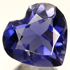 0.55 ct Blue Iolite Gemstone, Iolite Gem in Heart Facet Shape for Sale.