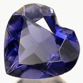0.55 ct Blue Iolite Stone, Natural Iolite in Heart Facet Shape for Sale