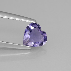 0.48 ct Blue Iolite Stone, Natural Iolite in Heart Facet Shape for Sale