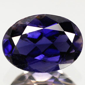 0.58 ct Blue Iolite Gemstone, Iolite Gem in Oval Facet Shape for Sale.