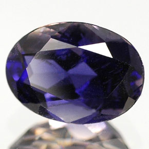 0.58 ct Blue Iolite Stone, Natural Iolite in Oval Facet Shape for Sale