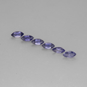 1.34 ct Blue Iolite Gemstone, Iolite Gem in Marquise Facet Shape for Sale.
