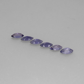 Iolite Gemstone in 6 x 3 mm (calibrated) Size for Sale, Iolite Stone in Violet Blue Color