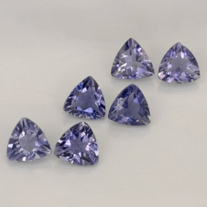 1.19 ct Blue Iolite Stone, Natural Iolite in Trillion Facet Shape for Sale