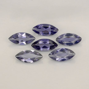 0.85 ct Blue Iolite Gemstone, Iolite Gem in Marquise Facet Shape for Sale.
