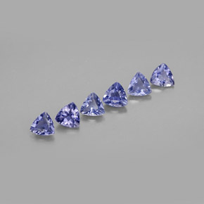 0.91 ct Blue Iolite Stone, Natural Iolite in Trillion Facet Shape for Sale