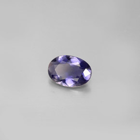 0.47 ct Blue Iolite Stone, Natural Iolite in Oval Facet Shape for Sale