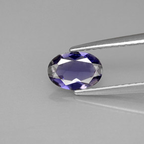 0.48 ct Violet Iolite Gemstone, Iolite Gem in Oval Facet Shape for Sale.