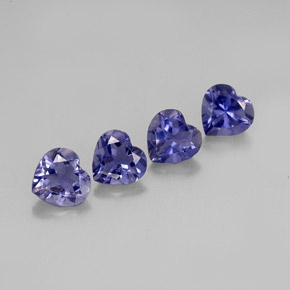 1.45 ct Blue Iolite Gemstone, Iolite Gem in Heart Facet Shape for Sale.