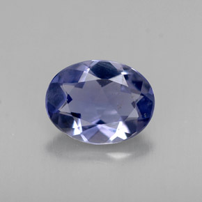 0.83 ct Blue Iolite Gemstone, Iolite Gem in Oval Facet Shape for Sale.