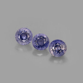 1.59 ct Blue Iolite Stone, Natural Iolite in Round Facet Shape for Sale