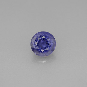 0.61 ct Blue Iolite Gemstone, Iolite Gem in Round Facet Shape for Sale.