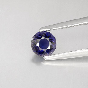 0.44 ct Blue Iolite Gemstone, Iolite Gem in Round Facet Shape for Sale.