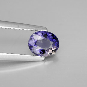 0.47 ct Blue Iolite Stone, Natural Iolite in Oval Facet Shape for Sale