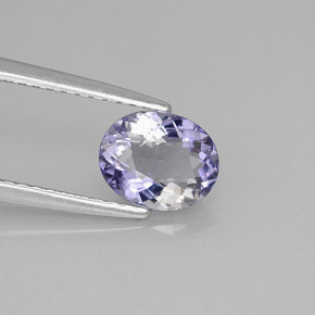 0.89 ct Violet Iolite Stone, Natural Iolite in Oval Facet Shape for Sale