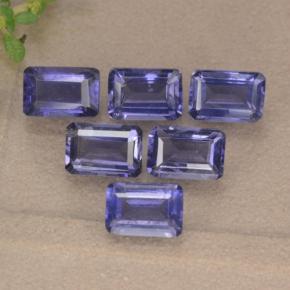 3.13 ctw Blue Iolite Gemstones, Iolite Gems in Octagon Step Cut Shape for Sale.