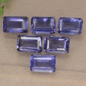 3.13 ctw Blue Iolite Stones, Natural Iolite in Octagon Step Cut Shape for Sale