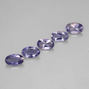 0.87 ct Blue Iolite Stone, Natural Iolite in Oval Facet Shape for Sale