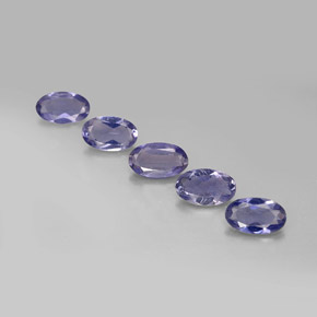 0.91 ct Blue Iolite Gemstone, Iolite Gem in Oval Facet Shape for Sale.