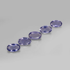 0.91 ct Blue Iolite Stone, Natural Iolite in Oval Facet Shape for Sale