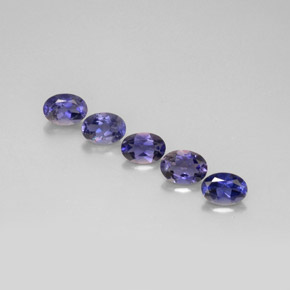 3.38 ct Blue Iolite Gemstone, Iolite Gem in Oval Facet Shape for Sale.