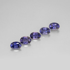 3.38 ct Blue Iolite Stone, Natural Iolite in Oval Facet Shape for Sale