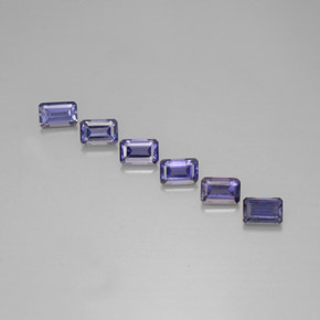 3.16 ctw Blue Iolite Gemstones, Iolite Gems in Octagon Facet Shape for Sale.
