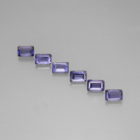 3.38 ct Blue Iolite Gemstone, Iolite Gem in Octagon Facet Shape for Sale.