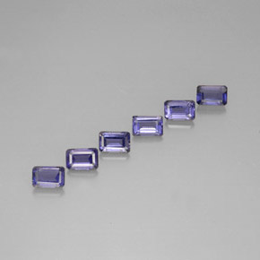 3.38 ct Blue Iolite Stone, Natural Iolite in Octagon Facet Shape for Sale