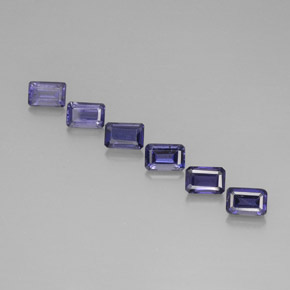 3.33 ctw Blue Iolite Gemstones, Iolite Gems in Octagon Facet Shape for Sale.