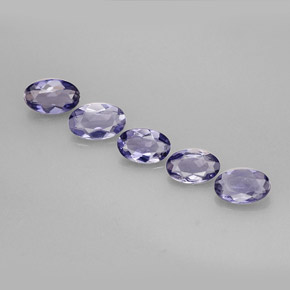 0.70 ct Blue Iolite Stone, Natural Iolite in Oval Facet Shape for Sale
