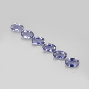 0.98 ct Blue Iolite Gemstone, Iolite Gem in Oval Facet Shape for Sale.