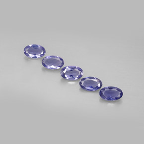 0.88 ct Blue Iolite Stone, Natural Iolite in Oval Facet Shape for Sale