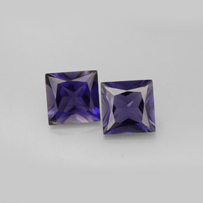 1.89 ct Blue Iolite Gemstone, Iolite Gem in Princess-Cut Shape for Sale.