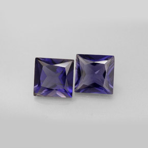 1.89 ct Blue Iolite Stone, Natural Iolite in Princess-Cut Shape for Sale