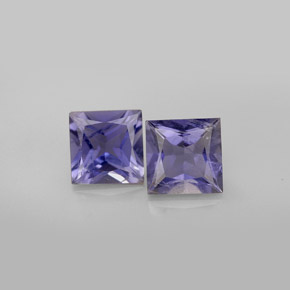 2.93 ct Blue Iolite Gemstone, Iolite Gem in Princess-Cut Shape for Sale.