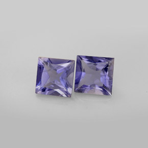 2.93 ct Blue Iolite Stone, Natural Iolite in Princess-Cut Shape for Sale