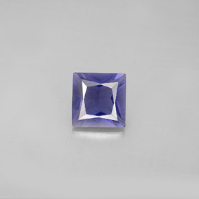 0.89 ct Blue Iolite Gemstone, Iolite Gem in Princess-Cut Shape for Sale.